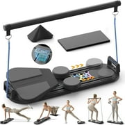 SHYUJAJIE Pilates Board Pilates Reformer Set, 8-in-1 Multifunctional Abdominal Board, Ab Roller Board, Pilates Board, Home Core Exercise Equipment (Black)
